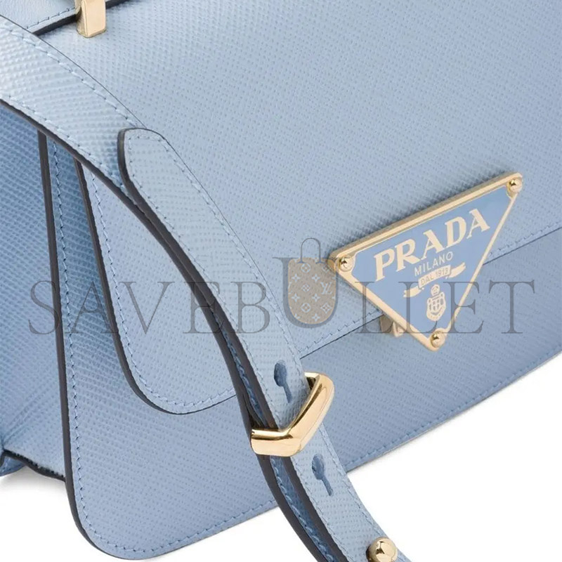 Pra*a saffiano leather flap shoulder bag 1bd320 (22*15*6cm)